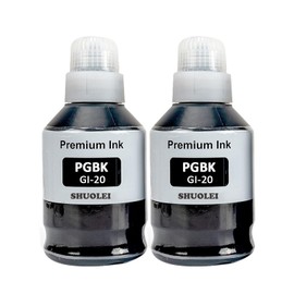 GI-20 GI20 Refill Ink Bottles Kit Compatible for Canon PIXMA G6020 G7020 G5020 MegaTank Printers, 2-Pack (170ML GI-20 Black)