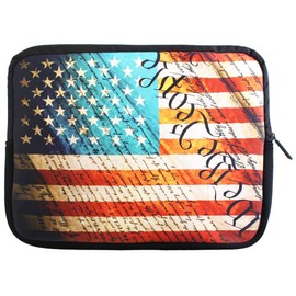 ToolUSA Zippered Laptop Sleeve | Patriotic USA Flag & Constitution Design | Neoprene Protection | Fits 12" (30.5 cm) Laptop/Tablet | We The People Statement | Stylish & Modern