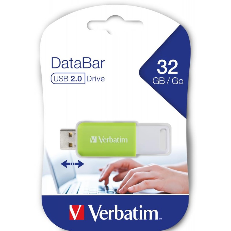 Verbatim V DataBar 49454 USB 2.0 Drive Green 32 GB