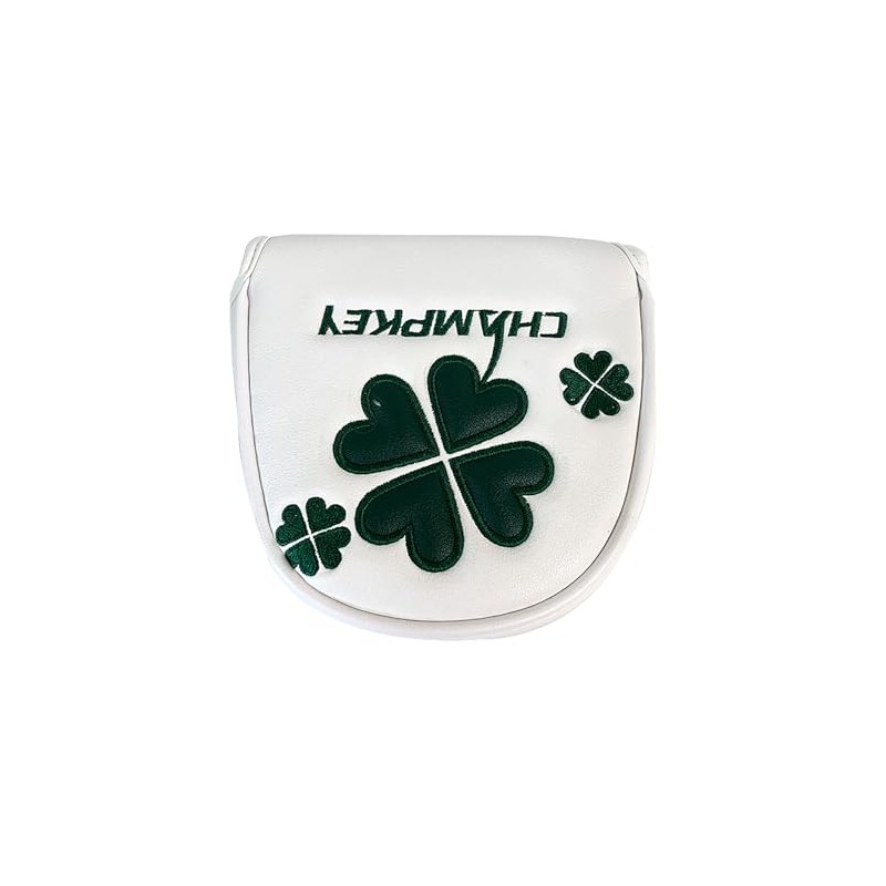 Golf Headcover Putter Cover Mallet Magnetic Closure Center Shaft Clover