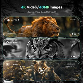 Diyimin 4K Night Vision Goggles for Adults, 2000FT Infrared Night Vision Binoculars with 64GB Card, Tactical Light, 8X Digital Zoom for Outdoor, Camping and Travel