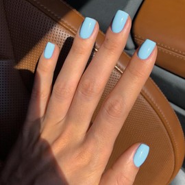 Matte White Press On Nails Short Square, KXAMELIE Gel Nails Glue on Acrylic Nails Press ons Featured Protective Coat Thick Reusable Fake Nails Solid Color 24 Short Coffin Artificial Nails