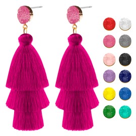 Tassel Earrings, Boho Earrings, Tassel Pendant, Earrings Women, Earrings Red, Earrings for Women, Earrings Boho, Hanging Earrings, Boho Earrings, Hanging, Earrings Summer, Hanging Earrings, Christmas