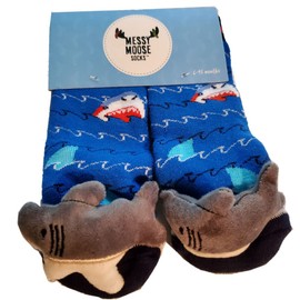 Plush Stuffed Shark Socks Lil Traveler Comfort Warm Toddler Find Feet Learn Development