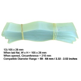 105 x 28 mm Clear Plastic PERFORATED Shrink Band for Jar/Bottle Cap Fits (59–64) mm Diameter - VARIOUS SIZES - Pack of 1000