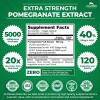 Zazzee Extra Pomegranate 5000mg Granada Antioxidante 120 Cáp Sabor Sin