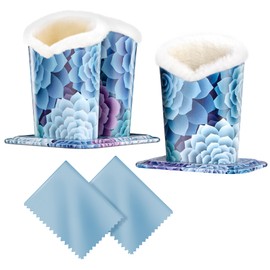 2 Styles Plush Fluffy Lined Anti-scratch Eyeglasses Holder Protective Glasses Stand Case