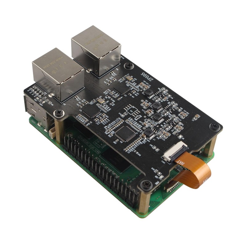 ZDE ZP595 PCIe to Dual 2.5G Ethernet Port HAT Expansion
