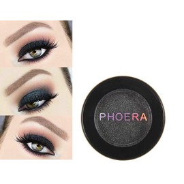 PHOERA Super Vibrant Ultra-Metallic Eyeshadow Long Lasting Waterproof Shimmer High Pigment Glitter Eye Shadow Palette Cosmetic Makeup AQUAPURITY 118 CHARCOAL
