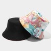 Quanhaigou Reversible Printed Bucket Hat,Summer Beach Outdoor Cap (Floral Blue)