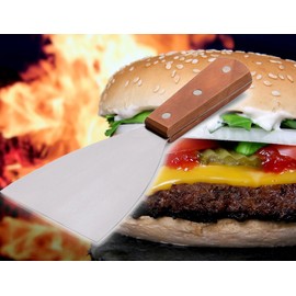 Kerafactum Slanted Pulled Pork Spatula for Hamburger Fried Egg, Grill Spatula, Spatula, Spatula, Lifter for Burgers, Steaks, Burger Spatula for Oven and Grill, Egg Lifter, 23 cm