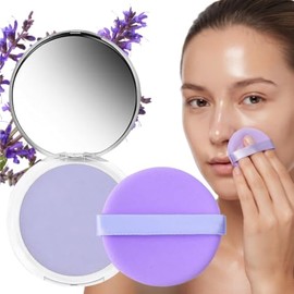 Polvo Matificador Cremoso Lavanda Maquillaje Mate Candy Bella Textura Seda Control de Aceite Elimina Brillo Facial Larga Duracion (Morado, Único)