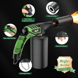 KOACKL Powerful Propane Torch Head, Propane Torch Gun Campfire Starter, Charcoal Lighter, Welding Torch Head for Searing Steak, Soldering, Brazing, Stripping Paint(Tank Not Included)