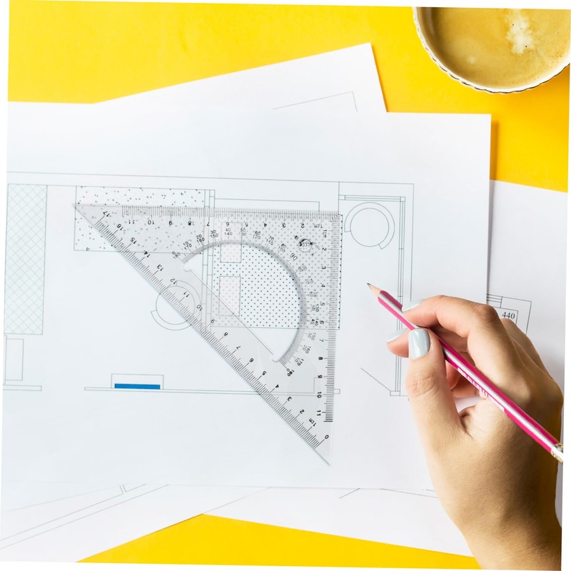 Operitacx 5sets Transparent Triangle Ruler Set for Students Multifunctional Measuring