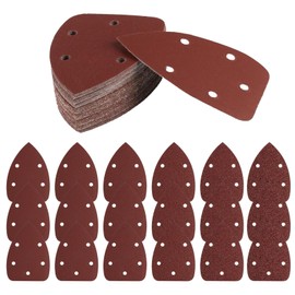 Mouse Sanding Pads, 60 Pcs Multi Tool Sanding Pads, 60/120/180/240/320/400 Mouse Sander Detail Sandpaper Grits Mouses Sandpaper 5 Hole Dust Extraction for Grinding and Polishing