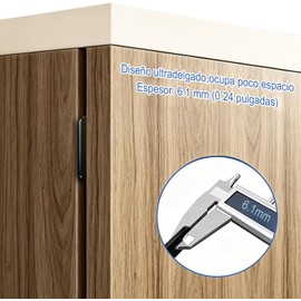Imanes para Puertas 10 Piezas, Cierre Magnético para Gabinete, Pestillo Magnético Sin Taladro con Imanes Ultrafinos de Acero Inoxidable, Cierre Fuerte para Cocina, Baño y Muebles (Negro)