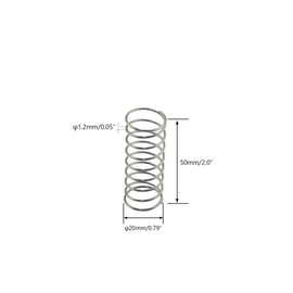 HANLATO 20Pcs Extended Tension Spring, Wire Diameter 0.05, OD 0.79, Free Length 2, Stainless Steel Coil Extended Compressed Spring for Industrial Construction Machinery