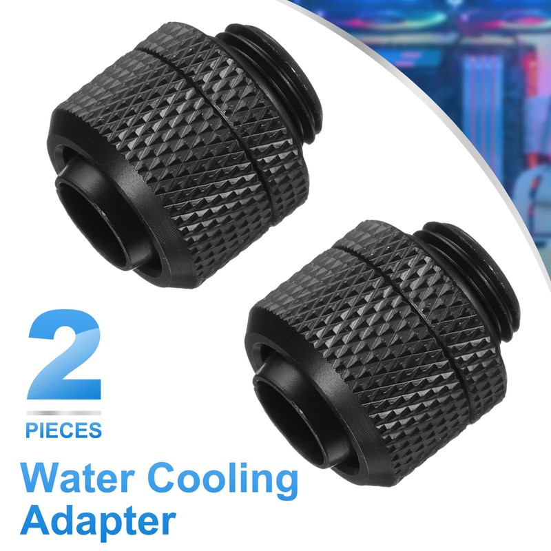 sourcing map 2pcs Water Cooling Adapter G1/4" Thread to 10mm