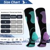 Merino Wool Ski Socks 2 Pairs, Thermal Knee High Warm
