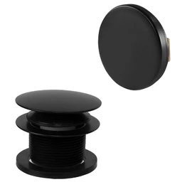 Westbrass A398RK-50 1-1/2" NPSM Coarse Thread Mushroom Tip-Toe Bathtub Drain Stopper with Illusionary Overflow Faceplate, Powder Coat White