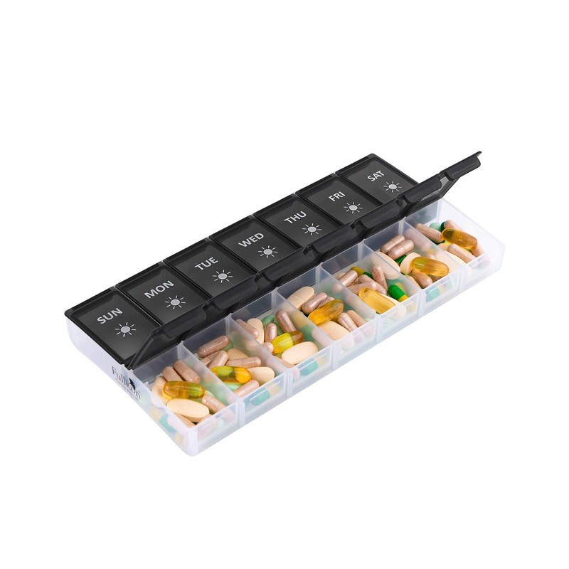 XL Weekly Pill Organizer 2 Times a Day, Fullicon Extra
