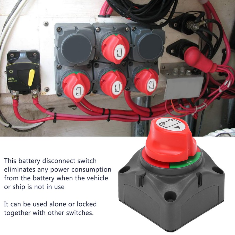 Battery Disconnect Switch On Off 12‑48VDC 275A Heat Resistant Universal