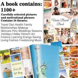 ANERZA 1100+ Vision Board Book, Vision Board Supplies for Women, Vision Board Clip Art Book, Vision Board Pictures and Quotes, Scrapbook Kit and Collage Book Magazines, Inspire and Create Life Goals