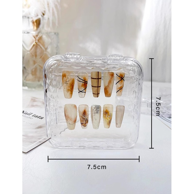 happykau Nail Tips, 24 Pieces, Nail Tips, Short, Korean, Short,