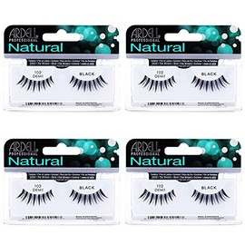 Ardell Natural Lashes Pestañas Postizas 102 Black Demi (Paquete de 4)