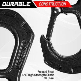 Autodunk Synthetic Winch Rope - 1/4" x 50ft 10,000LBS Winch Line with Protective Sleeve, Forged Winch Hook and Rubber Stopper, Synthetic Winch Cable for 4WD ATV UTV Offroad Vehicles, Black