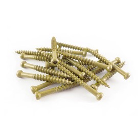 WoodPro Fasteners TH7X112-1 Number-7 by 1-1/2-Inch Trim Head Wood Construction Screws, T10, 1-Pound Net Weight, 245-Piece , Gold