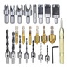 23PCS Hole Drilling Bit Set Stainless Steel Brass 1/4in Hex