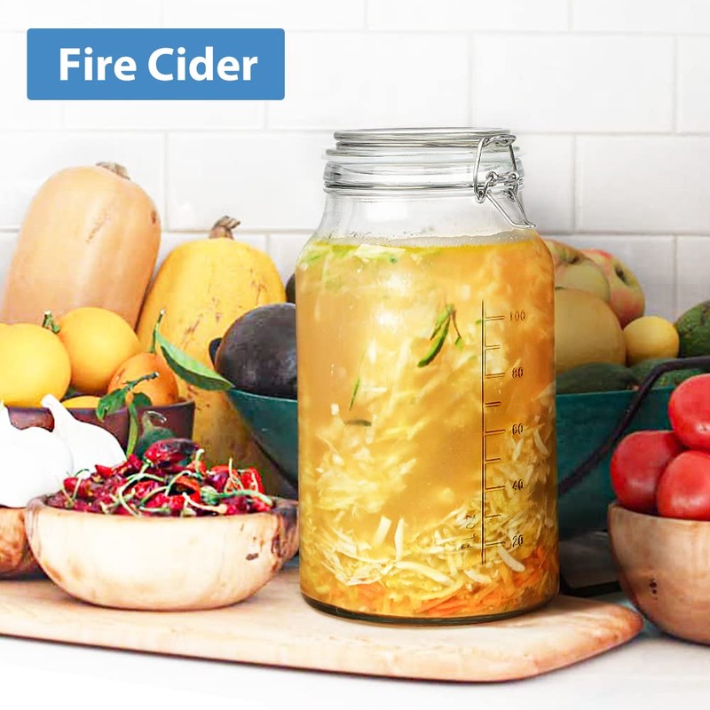 1 Gallon Super Wide Mouth Glass Storage Jars with Airtight
