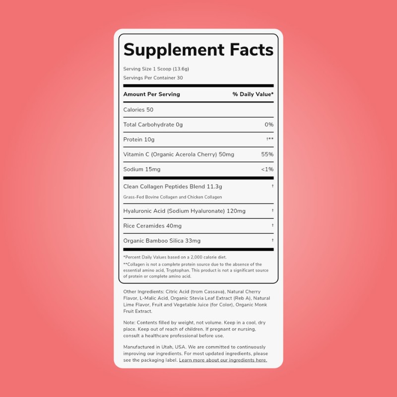 Clean Simple Eats Collagen Cherry Ice, 30 Serving