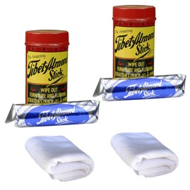 Tibet Almond Stick Twin Pack with Polishing Cloths-Colourless Surface Scratch Remover-Hide Disguise & Remove Scratches from Floors, Furniture & Antiques