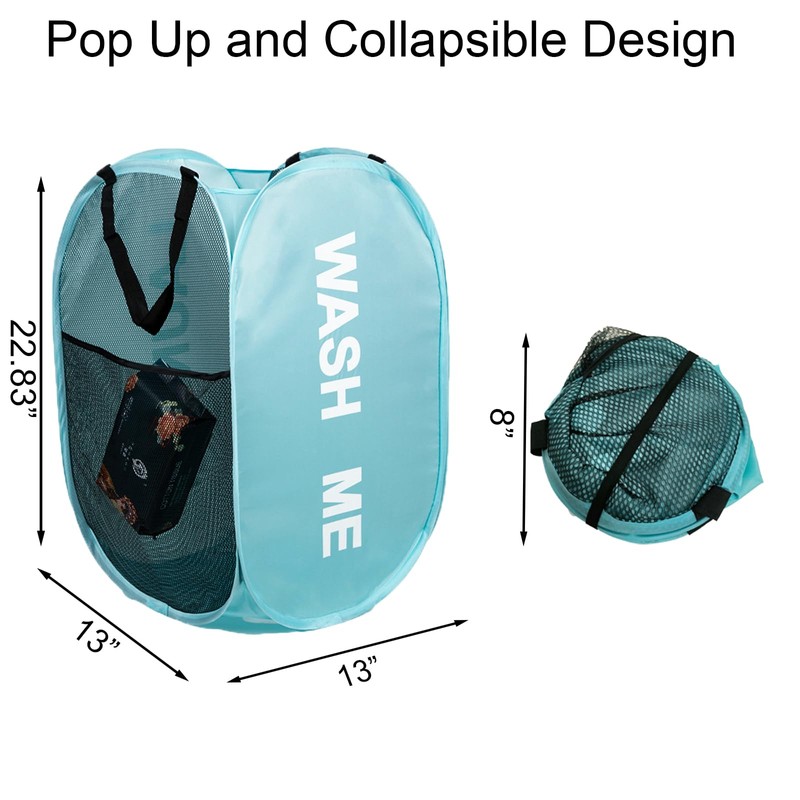 Aplter Mesh Pop Up Laundry Hamper with Handles, Collapsible Laundry