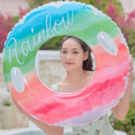 Swim Ring for Adults and Children, 90 / 100 O Shape, Comes with Bait, Splash, Leak-proof, Stability, For Summer Vacation, Pool, Beach, Water Play, Pool Parties, Beaches, Summer Vacations, Sunbathing,