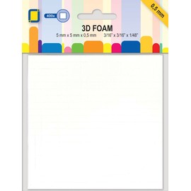 JEJE 3D Foam Dots-0.5 mm, Synthetic Material, White, 14.8 x 11.1 x 0.1 cm