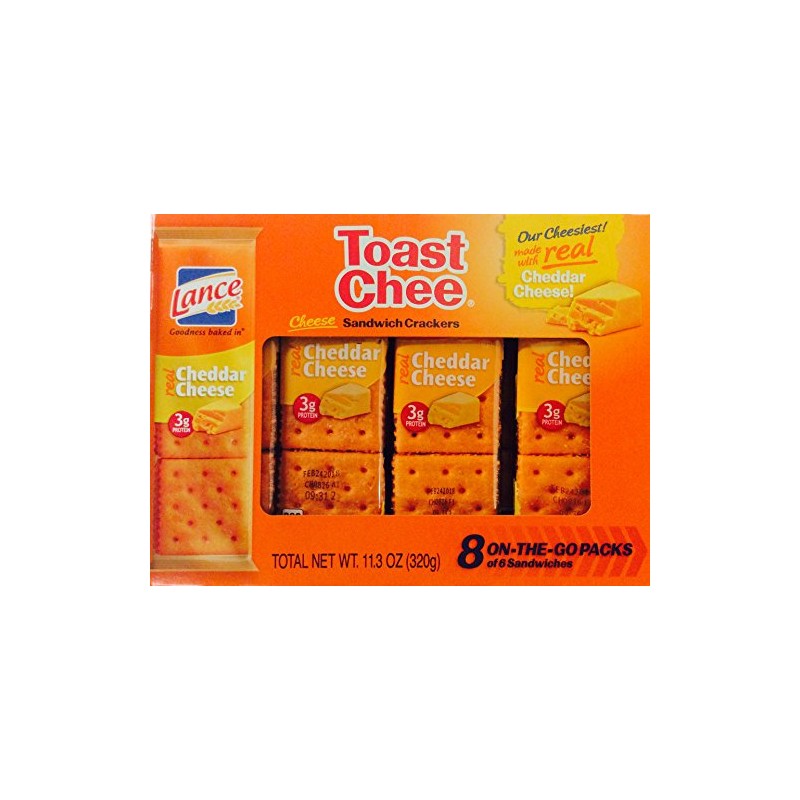 Lance Toast Chee Cheddar Cheese Sandwich Crackers 8 On-The-Go Packs