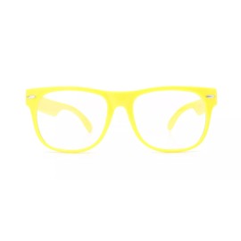 OWL KIDS GLASSES YELLOW CLEAR LENS PROTECT CHILD'S EYES FROM UVB UVA WITH POUCH