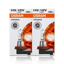 DAMA Automotive Lighting Osram H9 64213 DOT Original Standard Halogen Bulb 12V 65W 3800K PGJ19-5 Made in Germany/Pack of 2
