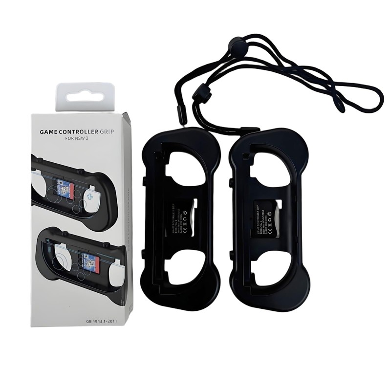 PETFROH Switch 2用 Joy-Con ハンドル グリップ 左右セット【人間工学デザイン・ゲームカード収納・親肌素材】装着簡単・滑り止め・快適操作 (ブルー＆オレンジ)