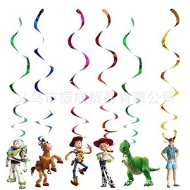 Toy Story Themed Happy Birthday Party Hanging Swirl Banner Decorations Set X6