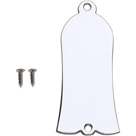 CoByda Bell Style Guitar Truss Rod Cover,Metal Truss Rod Cover with Screws,2 Holes Bell-Shaped Fit for Les Paul LP SG Style Guitar Parts Replacement (Chrome), MGP02222201