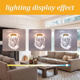 VIZBMYR 13.7" Crystal Decorative LED Light Bulbs 5 Watt(Equivalent 40w),Fancy Unique Pretty Light Bulb E26 Base, Three Color Lightbulbs for Staircase,Bars, Ambience (FP-16B-300, 1PC)