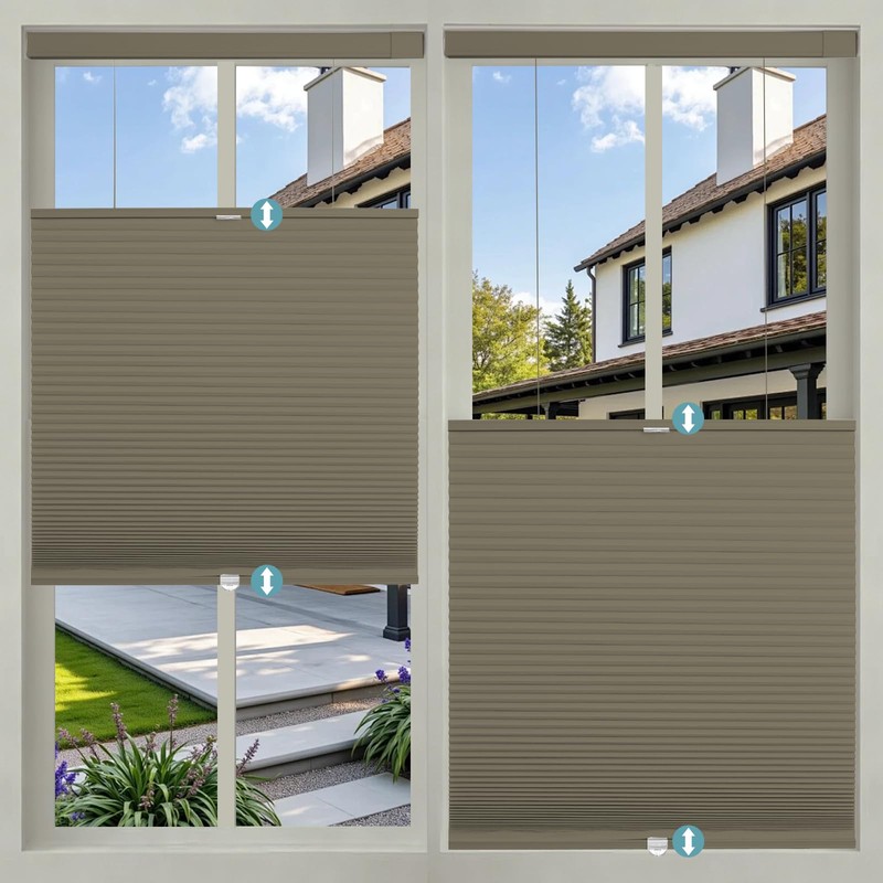 No Drill No Tools Blackout Cellular Shades,Custom Size Top Down