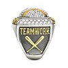 Baseball Championship Ring Luxury Gold Electroplated Trophy Ring with Crystals,