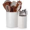 Utensil Holder - 7.1"+5.4" Ceramic Utensil Holder for Kitchen Counter,