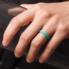 ThunderFit Women's Thin and Stackable Silicone Rings Wedding Bands -
