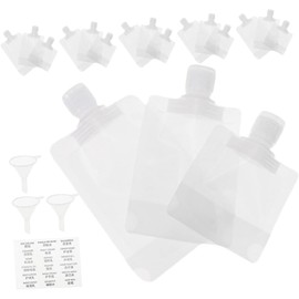 MAGICLULU Juego de Bolsitas de Viaje para Shampoo Rellenables con Embudos y Etiquetas, Bolsas Portátiles para Líquidos de Tocador, Diseño a Prueba de Fugas Adecuado para Viajes al Aire